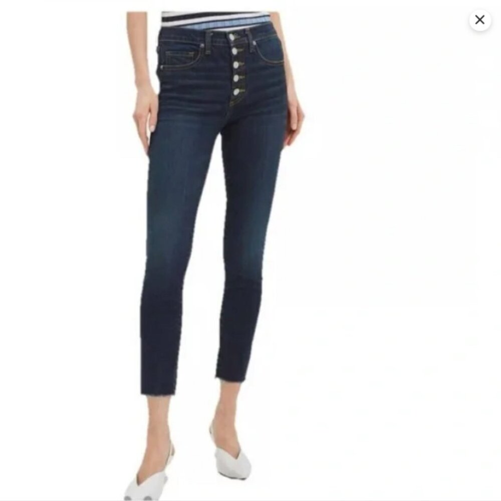 Veronica Beard Indigo Debbie High Rise Button Fly Skinny Jeans 25